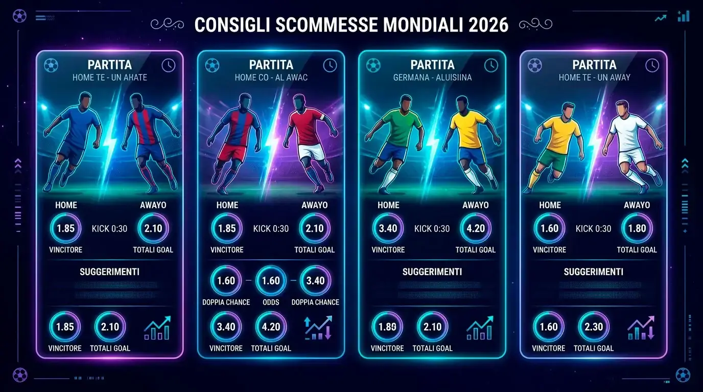 Le quattro partite del Mondiale del 22 giugno con le quote