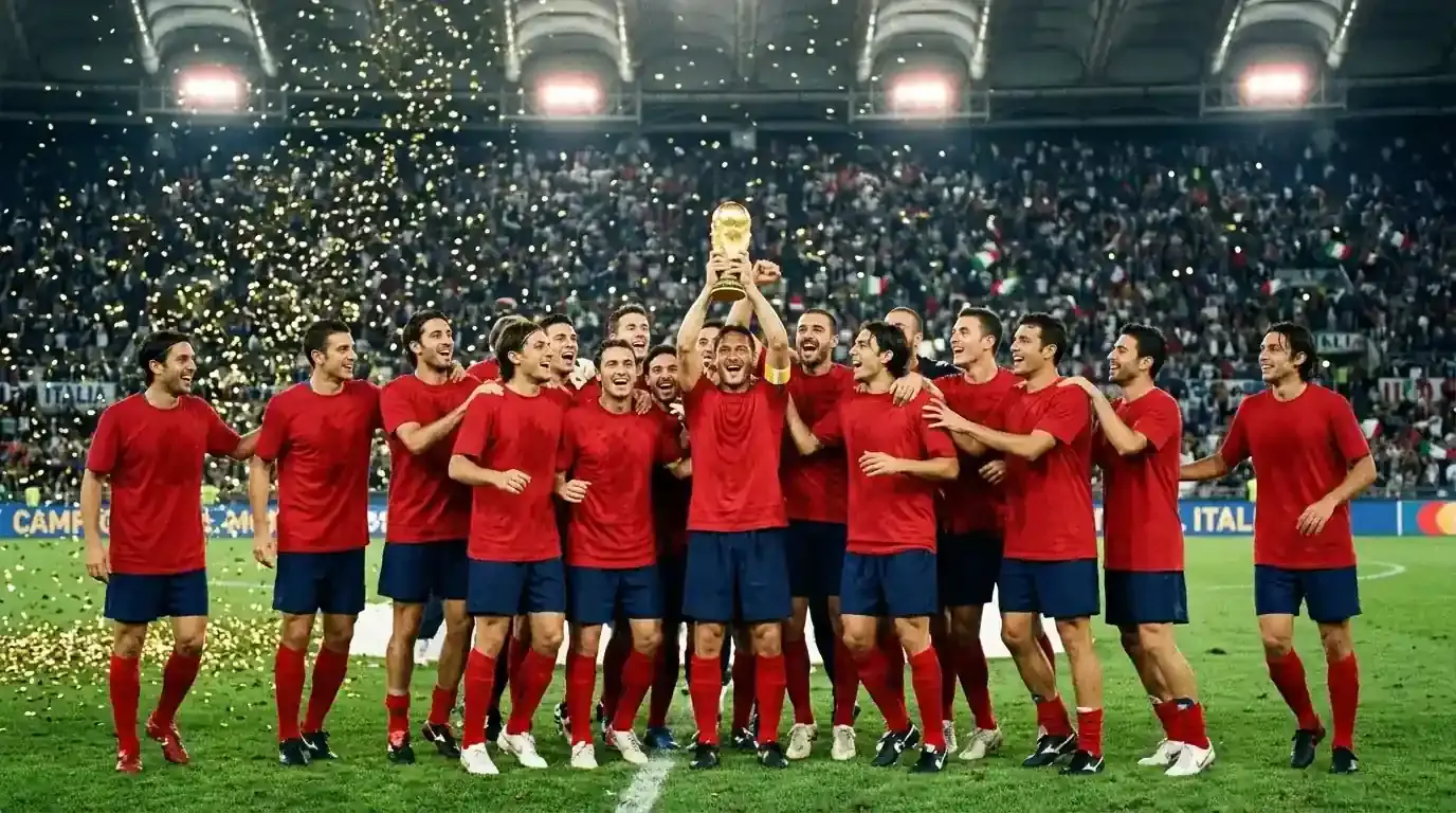 La nazionale spagnola posa con la Coppa del Mondo 2026